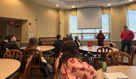 Students listen to Ryann Guglielmo speak