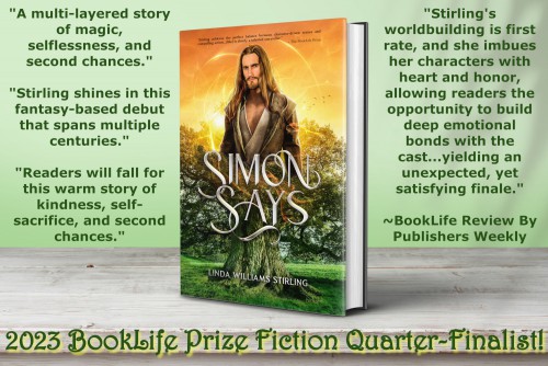 A book cover of a tree and man that says