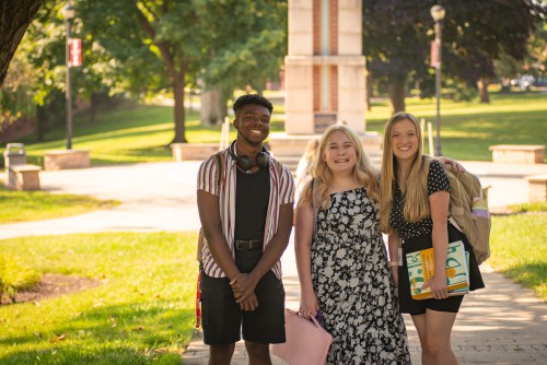 Student smile on campus