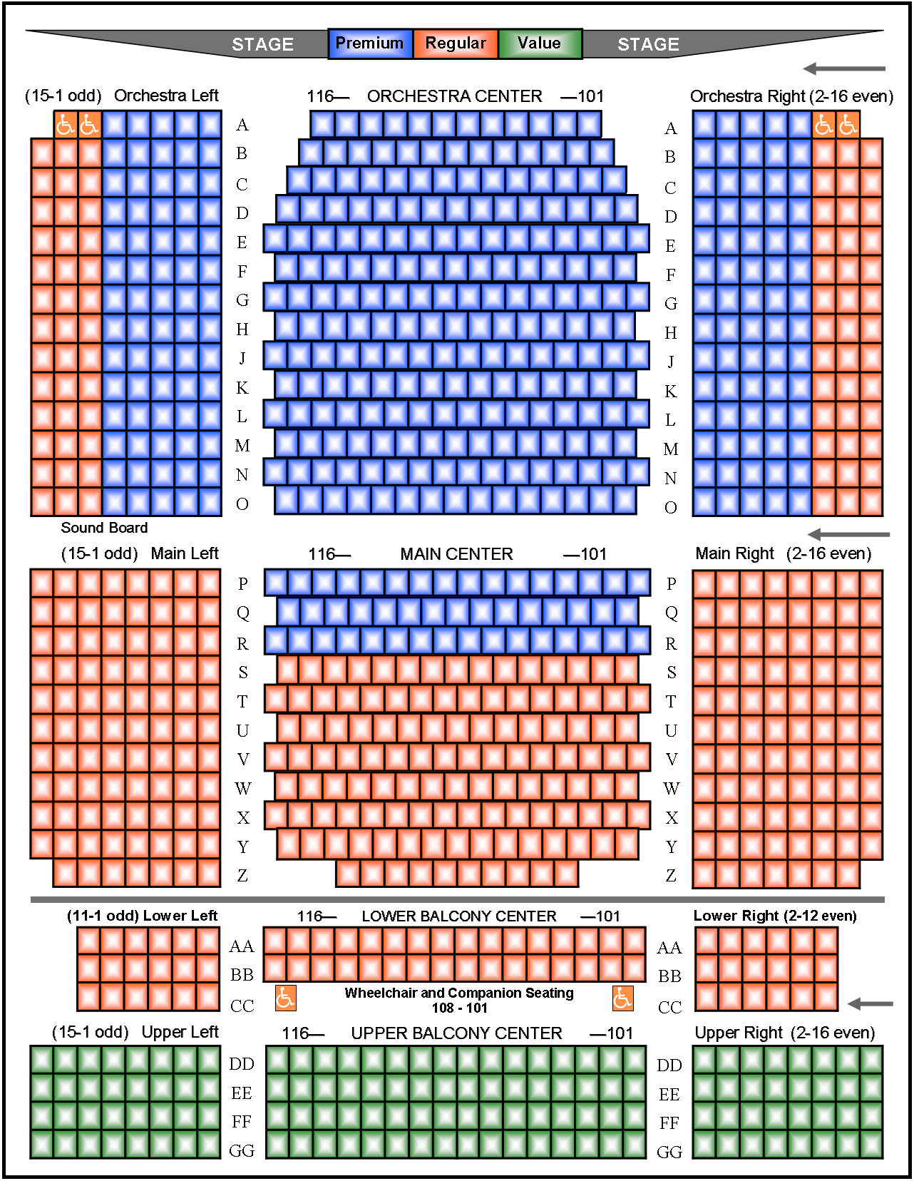 Clemens Center Seating Chart