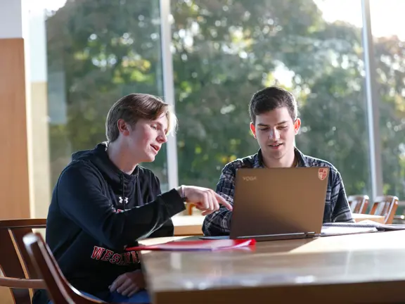 Two students discussing