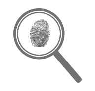 magnifying glass and thumbprint