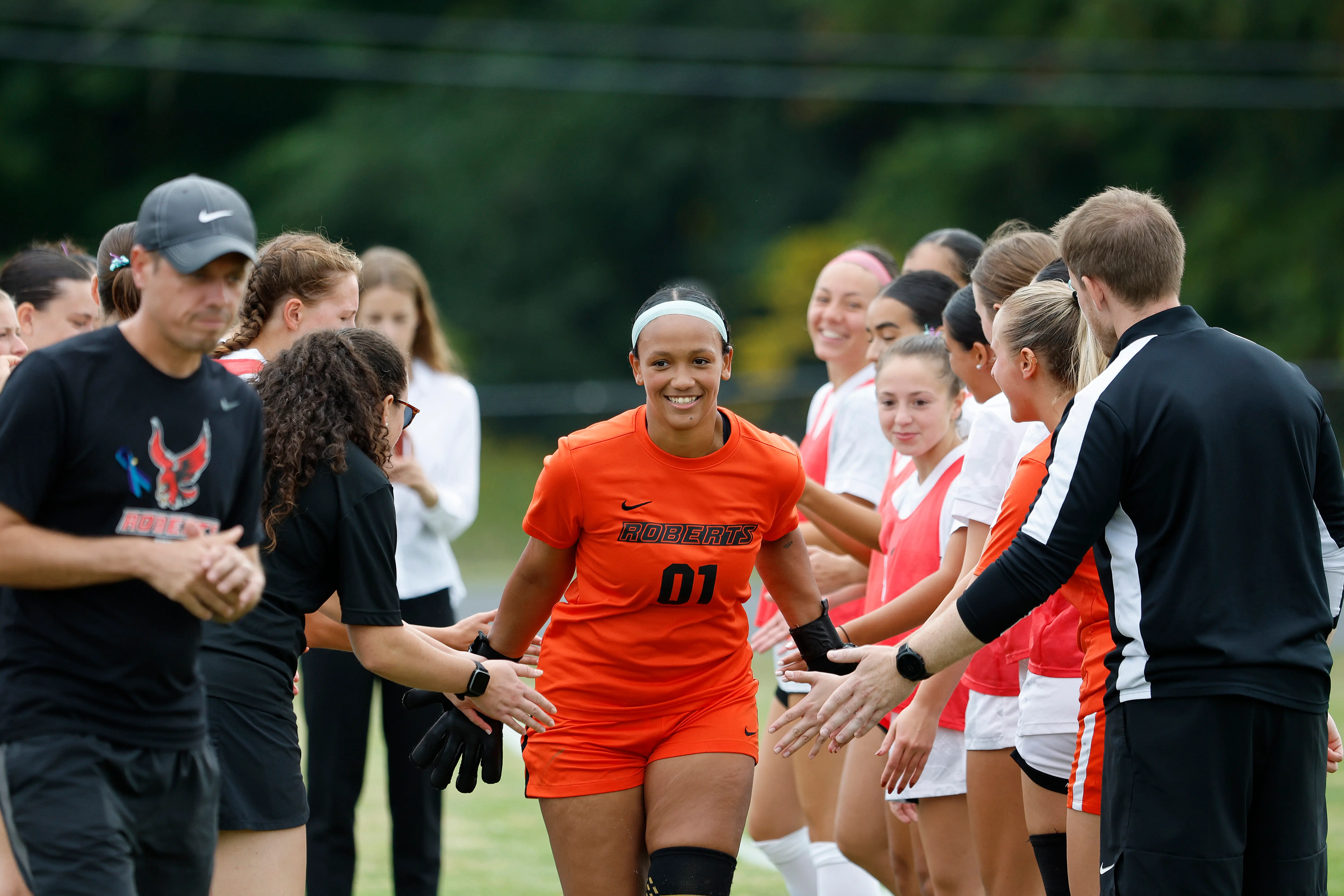 A female soccer player