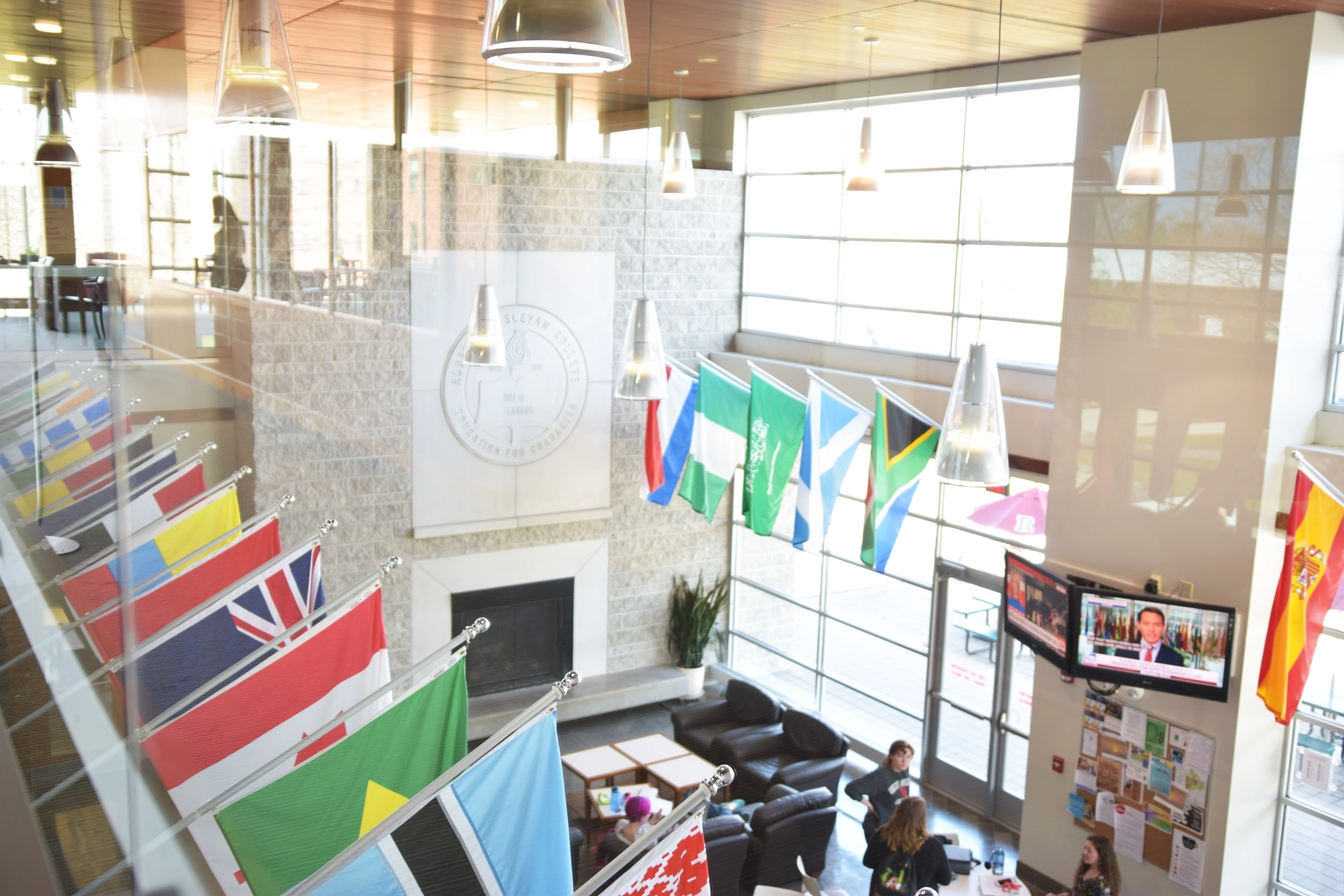 International Flags from the Library Cafe