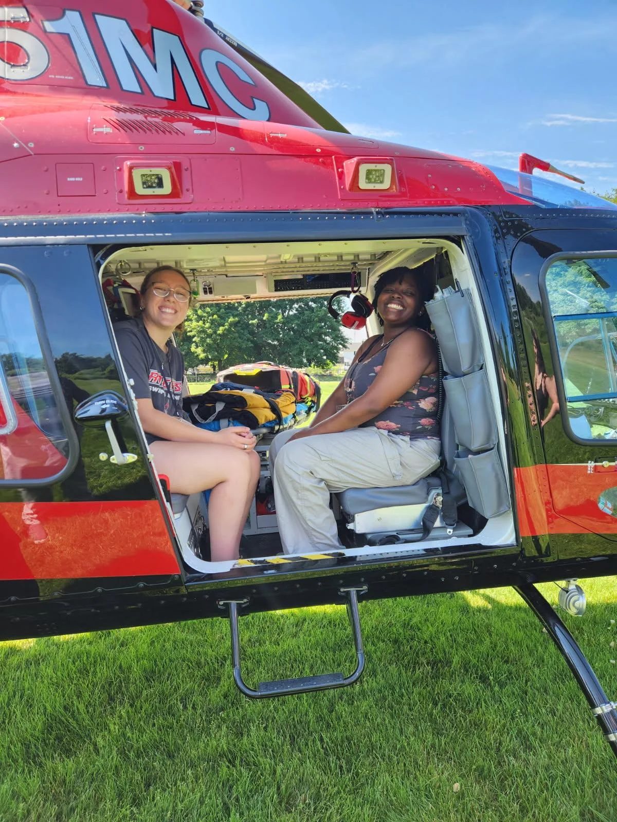 Nursing Summer Camp Students in a Helicopter
